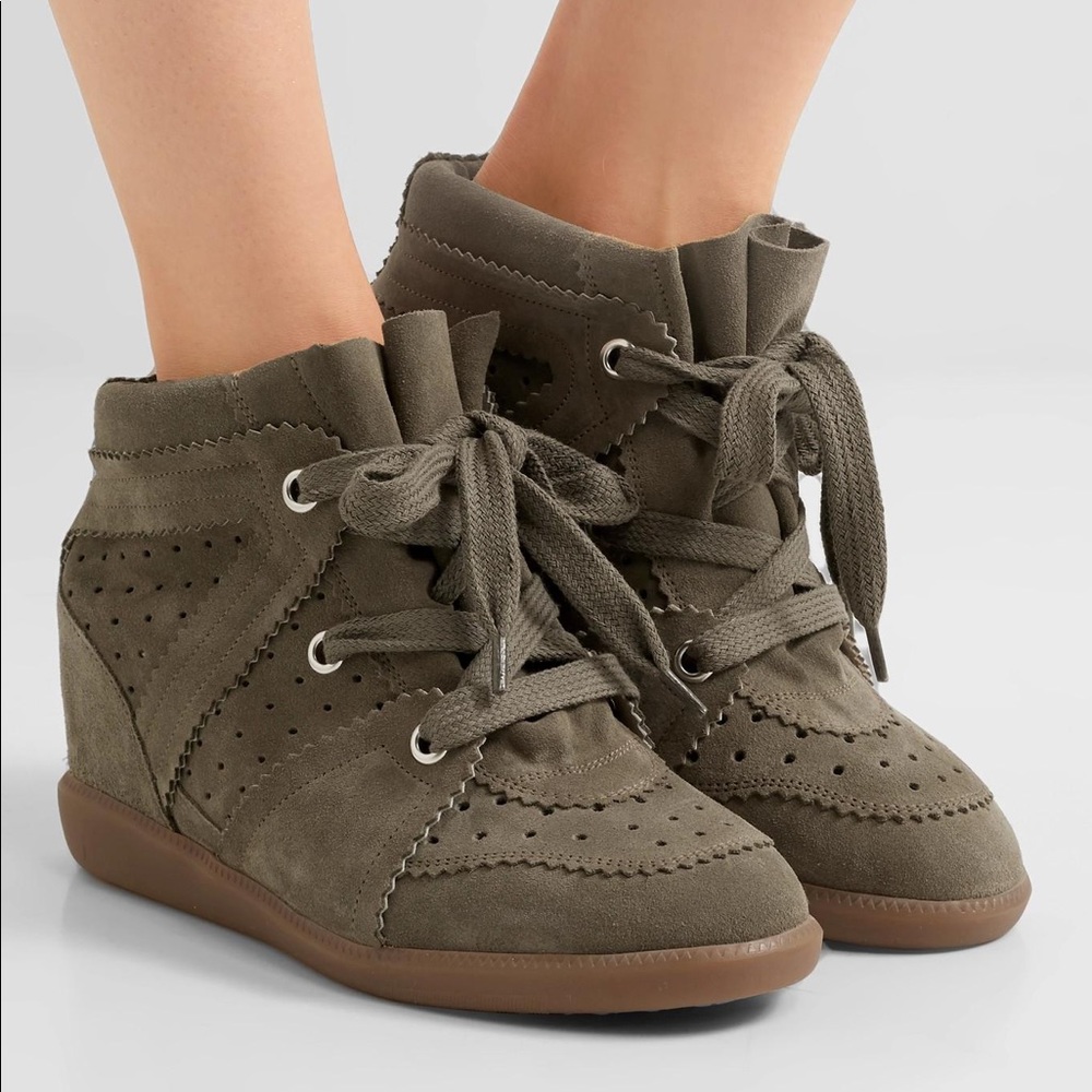 Isabel Marant Étoile Suede Bobby Wedge Sneakers